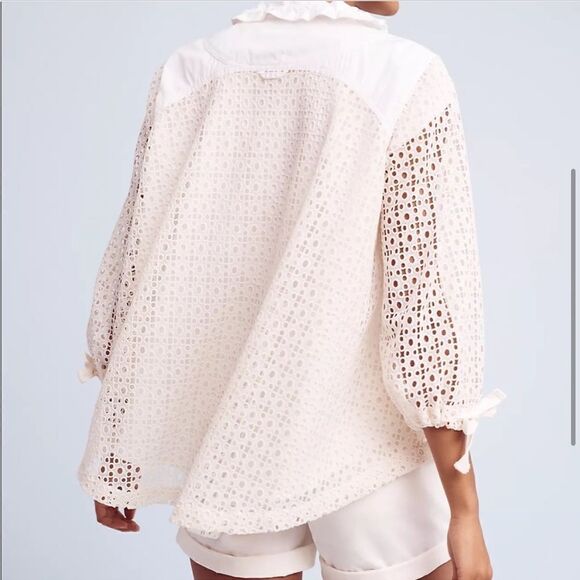 Anthropologie Hei Hei Eyelet Swing Windbreaker Jacket Medium Petite NEW - Picture 4 of 13